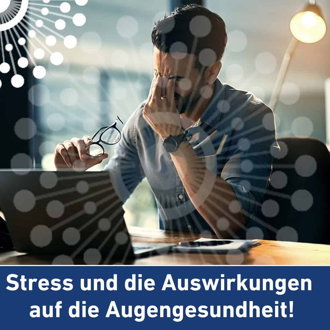 Mann mit Brille hält sich die Stirn bei Stress am Arbeitsplatz.